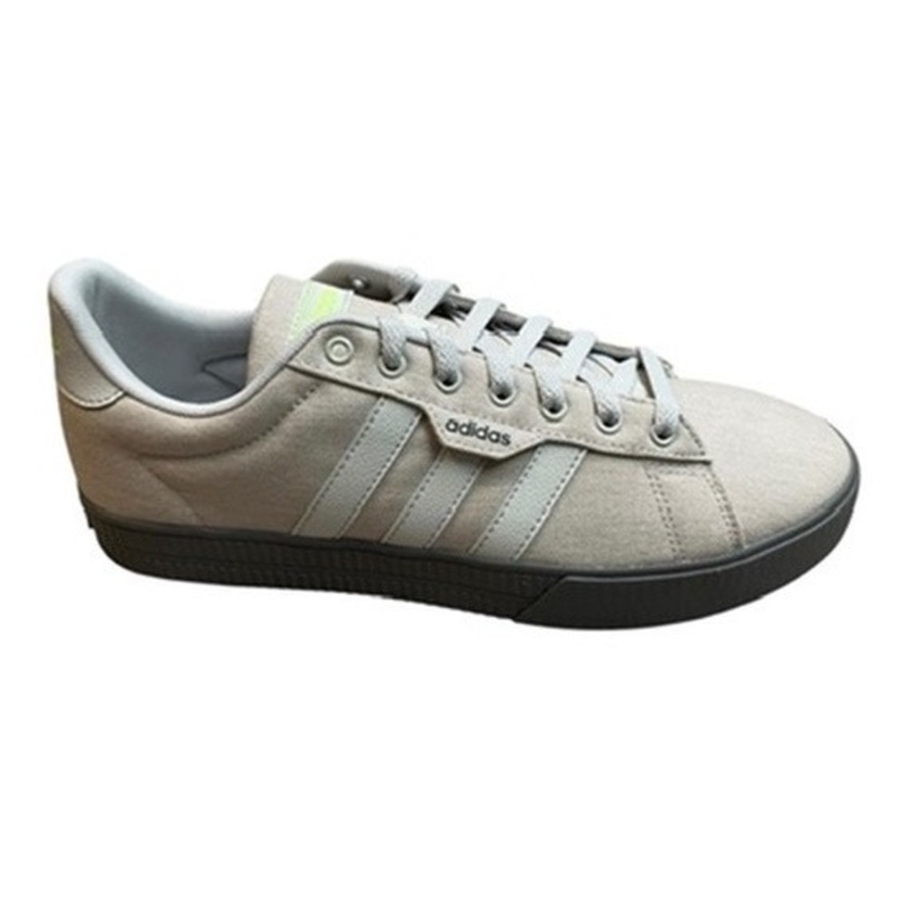 Adidas Daily 3.0 Mens Sneakers Beige Grey‎ Lime Green Canvas Skate Shoes 10